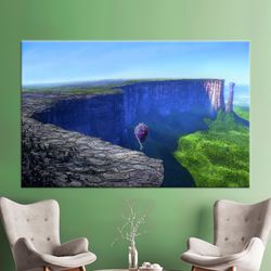 canvas wall art, 3d canvas, canvas gift, air house artwork, colorful air balloon canvas decor, up movie landscape canvas