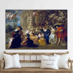 custom canvas, the garden of love, oil painting print, painting on canvas, gift for him, famous artwork, reproduction wa