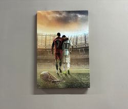 wall art, canvas home decor, wall art canvas, lionel messi cristiano ronaldo, motivational canvas, football art canvas,