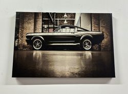 ford mustang poster, retro car art canvas, american canvas, american mustang car artwork, the ford mustang canvas art, m