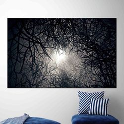 tree landscape wall decor, moonlight wall art, night landscape wall table, landscape glass printing, wall decoration, 3d