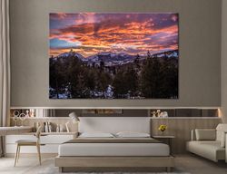 sunset in the forest art sunset canvas sunset wall art forest canvas three piece wall art nature forest trees forest dec