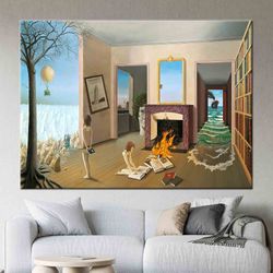 dominique appia canvas, reproduction wall decor, surreal printed, entre les trous de la memorie wall art