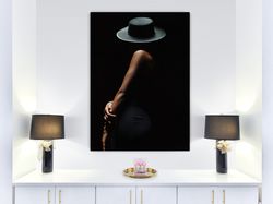 silhouette of elegance,minimalist art, elegant silhouette, sophisticated decor, black and white, contemporary art, myste