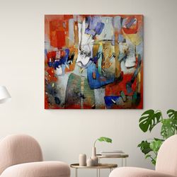 vibrant melody abstract expressionist canvas,abstract art, expressionism, vibrant colors, wall art, modern painting, con