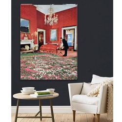 large red canvas print, wall art, extra large canvas print, large living room art