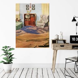 landscape print, large wall art canvas, retro canvas art, wall art decor, 75x100 cm art print on canvas