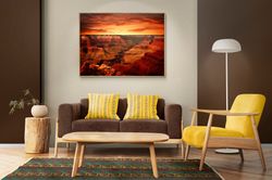 canyon painting, sunset canyon canvas print, grand canyon photo, arizona landscape photography, nature landscape, nation