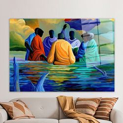 glass printing,ethnic glass wall,glass,wall decoration,african glass wall art,baptism wall art,african wall decor,