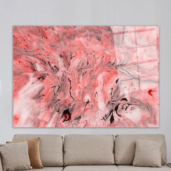 glass printing, glass art, wall art, red and gray glass wall art, modern tempered glass, red wall art, abstract glass,