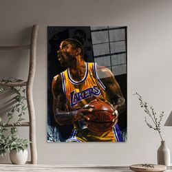 glass art,basketball players glass art,magic johnson,tempered glass,magic johnson wall decor,wall decor,gym glass art,fa