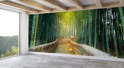 wallpaper by the yard, 3d paper art, removable wallpaper, housewarming gift,  wall mural, forest landscape wall stickers