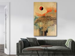 urban symphony,urban abstract, textural art, modern cityscape, geometric flair, colorful fusion, sun motif, contemporary