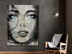 pop art woman portrait canvas, woman portrait canvas, pop art, crying woman portrait, print on canvas, modern home decor