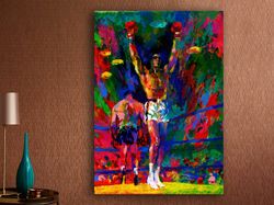 muhammed ali canvas wall decor, muhammad ali boxing wall art, sports wall art, colorful canvas wall art, home decor, hom