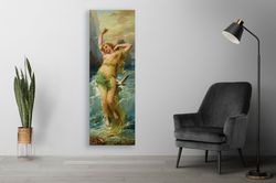 joseph bernard - water nymph art nouveau print on canvas, original art, boudoir decor, classic wall art cute woman print