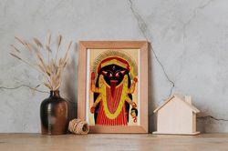 kali holding a demons head print on canvas or paper original large art, classic art, large size painting, ready to hang,