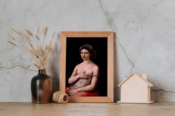 la fornarina rafael sanzio print on canvas, sensual wall art, home decor, erotic painting, female nude, canvas reproduct