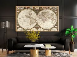 jacobus robijn - nova totius terrarum orbis tabula print on canvas or fine art paper reproduction canvas canvas art livi