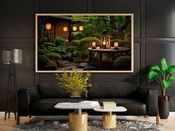 japanese traditional garden photo print, japanese garden photo, japanese zen green garden, japanese gardens landscape, j