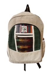 rhb51 handmade sustainable hemp & cotton mix backpack for unisex