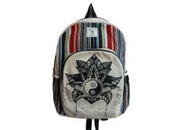 rhb109 handmade sustainable hemp & cotton mix backpack for unisex