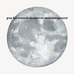 grey full moon illustration on white background t-shirt svg design, cap svg design , svg sticker download