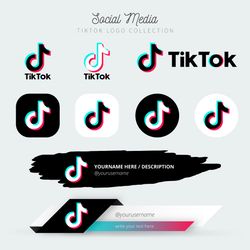 tiktok logo and lower third collection  t-shirt svg design, cap svg design , svg sticker download