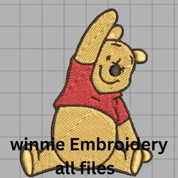 winnie embroidery t-shirt svg design, cap svg design, svg sticker download