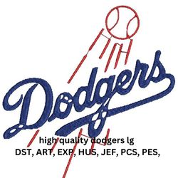 dodgers logo embroidery very high quality dst, art, exp, hus, jef, pcs, pes, sew, xxx,