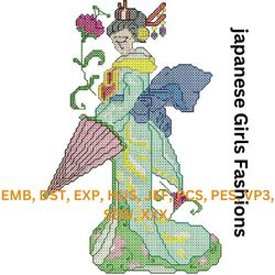 japanese girls fashions embroidery very high quality dst, art, exp, hus, jef, pcs, pes, sew, xxx,