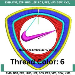 nike logo embroidery with 6 colors, t-shirt svg design, cap svg design , svg sticker with all files