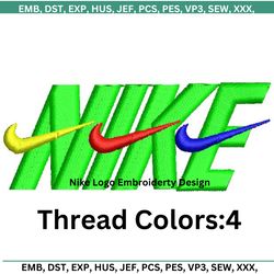 nike logo embroidery with 4 colors, t-shirt svg design, cap svg design , svg sticker with all files