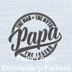 papa logo embroidery fathers day