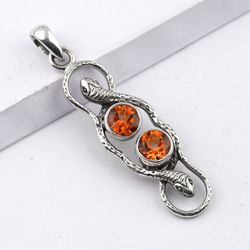 honey topaz, gemstone pendant with 925 sterling silver statement pendant jewelry christmas day gift for her