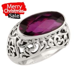 purple quartz gemstone solid 925 sterling silver, designer statement ring size 6 us, christmas day, gift for her