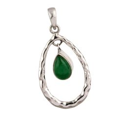 green jade gemstone, 925 sterling silver, handmade pendant, designer jewelry, with free shipping by sjd-p-992c