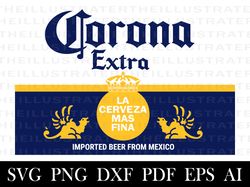 corona extra, beer brand, cut file, cnc, cricut file, vector, printable, svg, png, dxf, pdf, eps, ai, files
