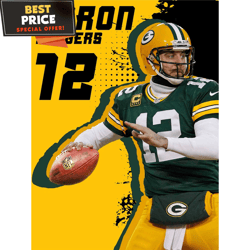 aaron rodgers 12 poster, gift ideas for green bay packers fan  best personalized gift  unique gifts idea