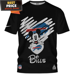 buffalo bills mickey disney heart black tshirt, unique buffalo bills gifts  best personalized gift  unique gifts idea