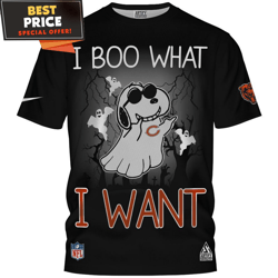 chicago bears halloween snoopy boo what i want tshirt, chicago bears fan gift ideas  best personalized gift  unique gift