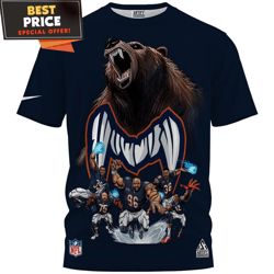 chicago bears super team cartoon art tshirt, gifts for chicago bears fans  best personalized gift  unique gifts idea