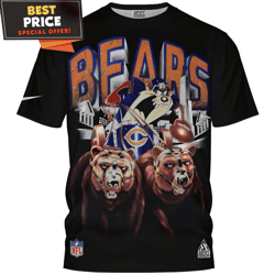 chicago bears tasmanian devil looney tunes football knight tshirt, chicago bears gift  best personalized gift  unique gi