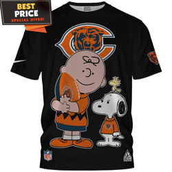 chicago bears x charlie brown and snoopy football lover tshirt, chicago bears gift items  best personalized gift  unique