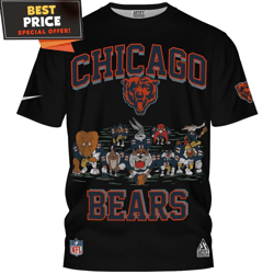 chicago bears x looney tunes nfl game day tshirt, gifts for a chicago bears fan  best personalized gift  unique gifts id