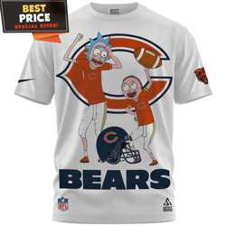 chicago bears x rick and morty game day tshirt, nfl bears gifts  best personalized gift  unique gifts idea