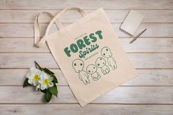 kodama forest spirits bag  eco tote bag  reusable  cotton canvas tote bag  sustainable bag  perfect gift christmas gift