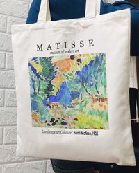 matisse tote bag, exhibition art tote bag, modern art bag, landscape art collioure, 1905
