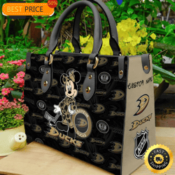 anaheim ducks nhl minnie women leather hand bag custom bag