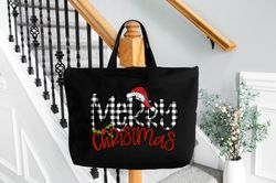merry christmas tote bags custom christmas present totes, gift for mom,gift for friends totes, santas gift tote bags